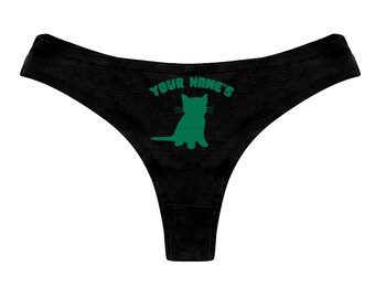 This Kitty Belongs to This Pssy Belongs to Custom Thong Funny Panties  Custom Thong bachelorette Gift-kitty Underwear-sexy Lingerie 