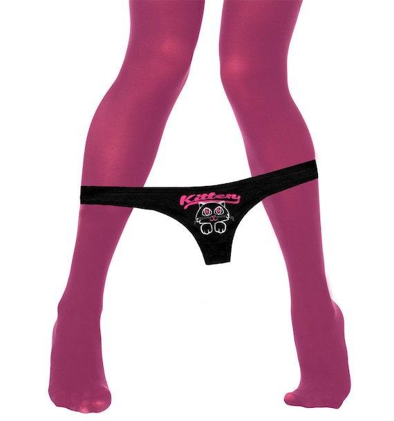 Kitten Panties, Cute Kitten  Panties, Womens Thong Panties