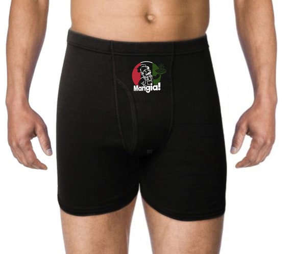 Mangia Funny Italian Mens Underwear Funny Gift For Him Boyfriend Husband Groom Anniversary Valentines Day Mens Boxer Briefs Underwear