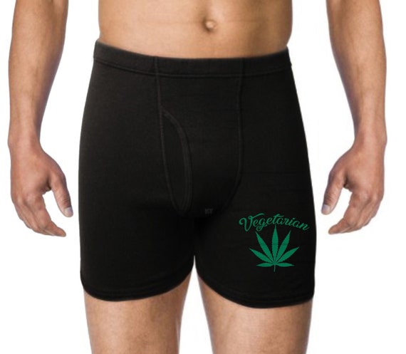 Vegetarian Pot Leaf Mens Underwear 420 Weed Pot Leaf Funny Gift For Men Boyfriend Husband Groom Anniversary Gift Mens Boxer Briefs Underwear
