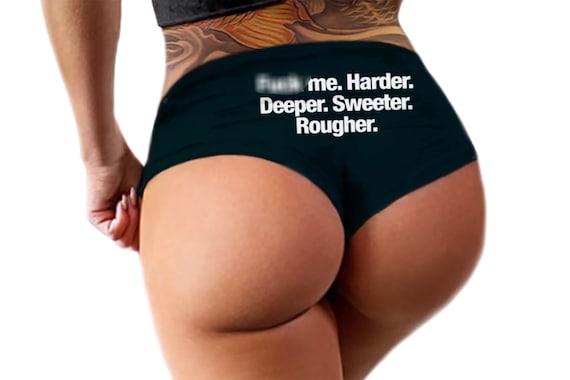 Fuck Me Harder Deeper Sweeter Rougher Panties   Funny Panties Booty Bachelorette Party Gift Booty Womens Underwear