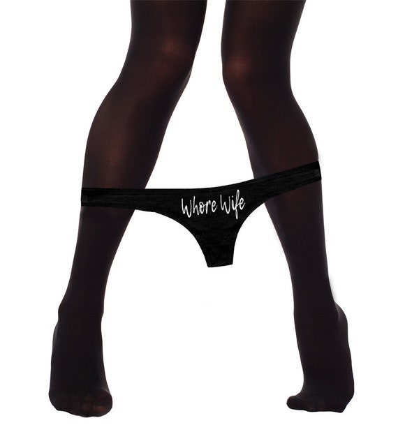 Whore Wife Panties Hotwife Queen of Spades Cuckold Womens Thong Panties