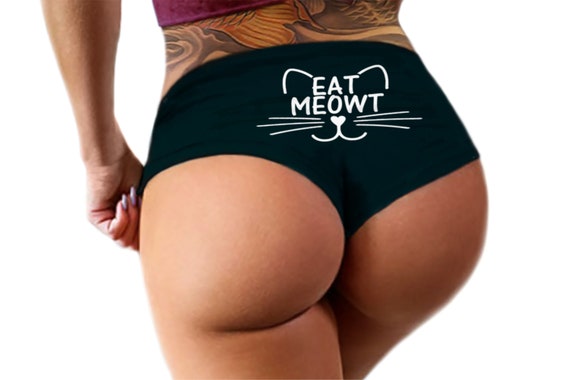 Eat Meowt Panties Funny Kitten Eat Me Out Cat Play   Bachelorette Party Bridal Gift Panty Womens Underwear