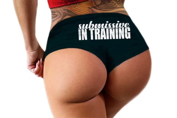 Submissive In Training Panties BDSM Sub Collared Naughty Panties Booty Funny Bachelorette Gift Booty Womens Underwear