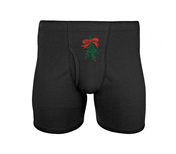 Mistletoe Underwear Funny Mens Holiday Gift for Boyfriend Husband Dad Groom  Anniversary Christmas Gift Mens Boxer Briefs Underwear 