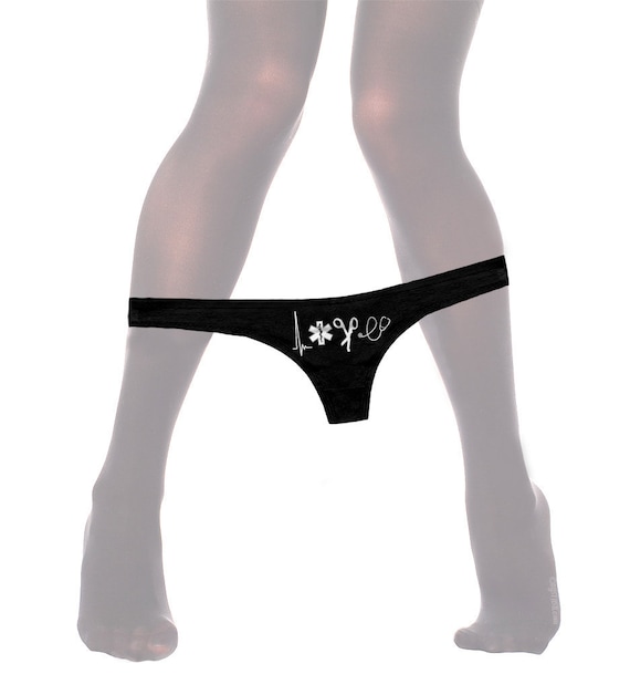 EMT Love Panties Funny   Bachelorette Party Bridal Gift Panty Paramedic Womens Thong Panties