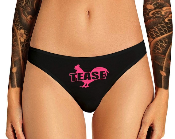 C@*! Tease Panties  Funny  Naughty Bachelorette Party Bridal Gift Panty Womens Thong Panties