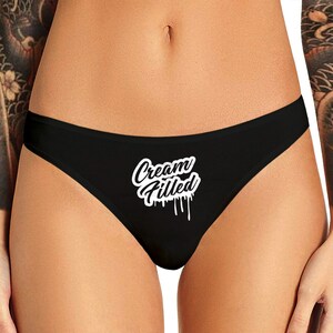 Cream Filled Panties  Funny  Creampie Bachelorette Party Bridal Gift Panty Womens Thong Panties