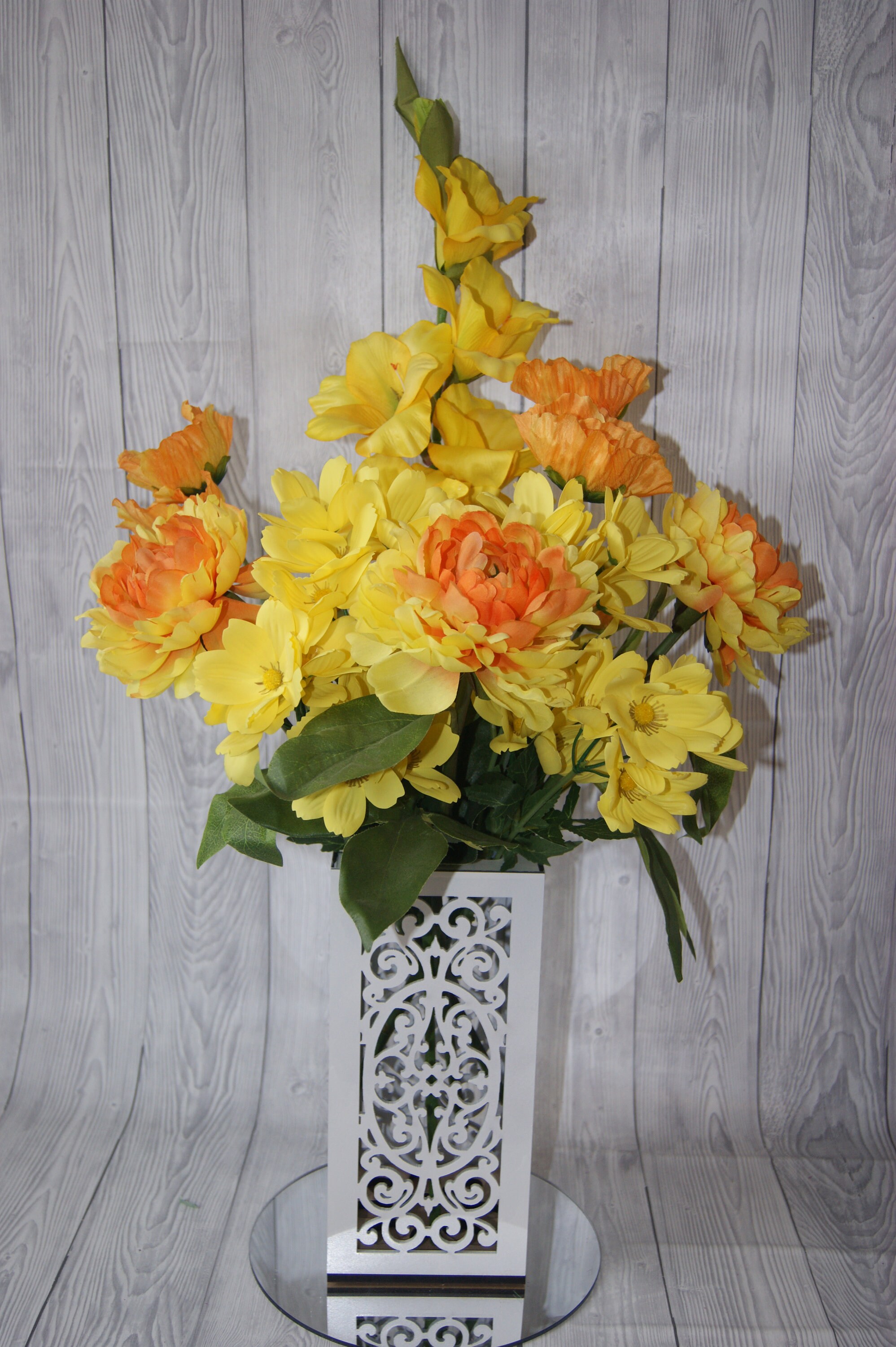 Artificial flowers yellow flower arrangement flower gift | Etsy