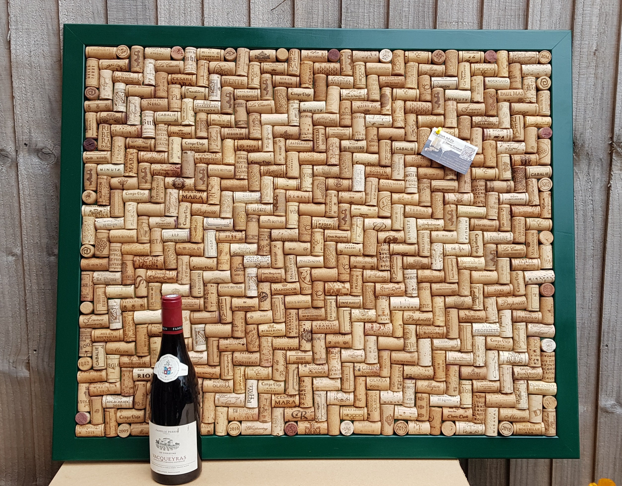 Wine Cork Notice Board using recycled Wine Corks in a Etsy