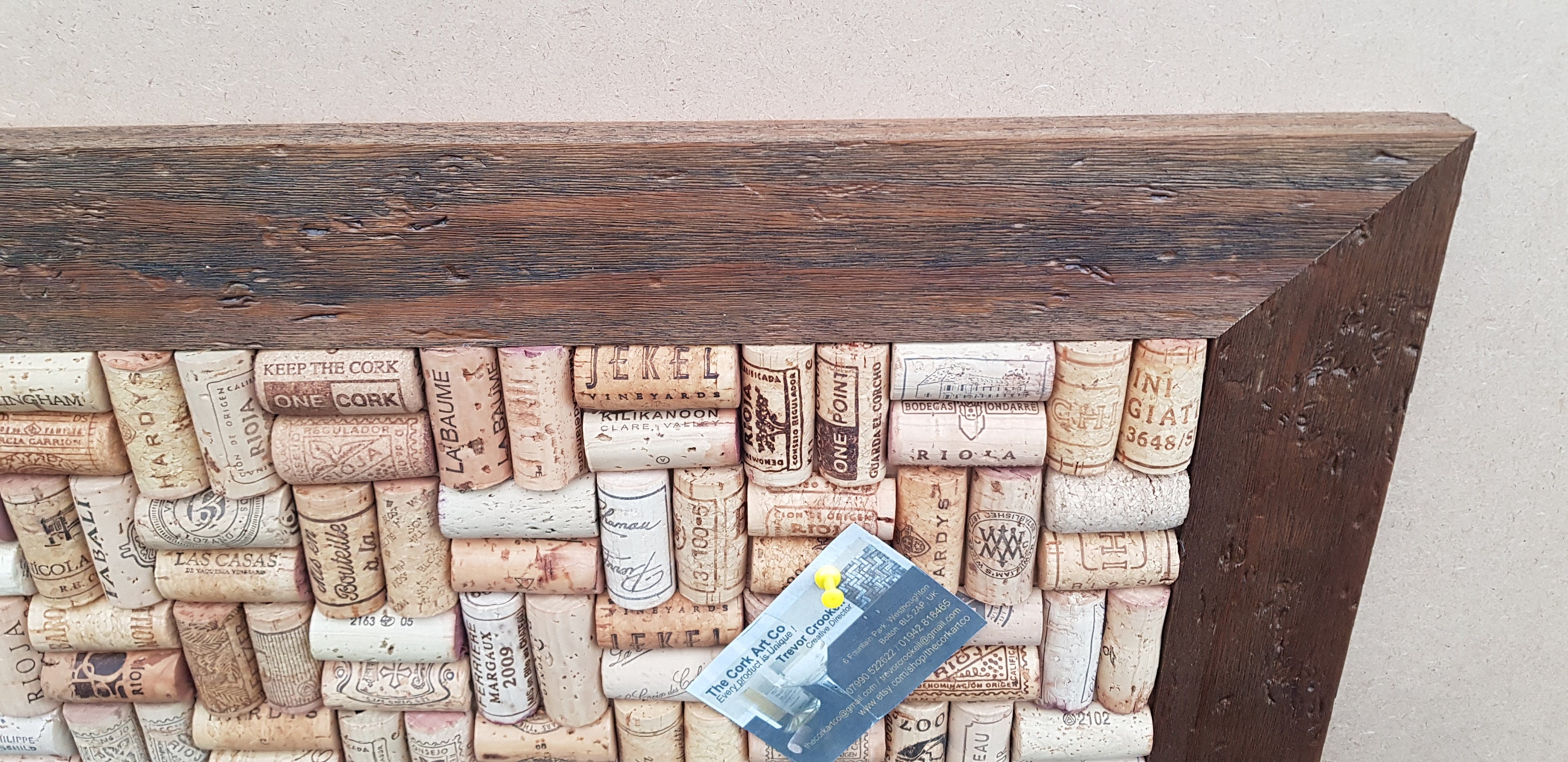 Wine Cork Notice Board in a driftwood Frame Size Etsy Canada