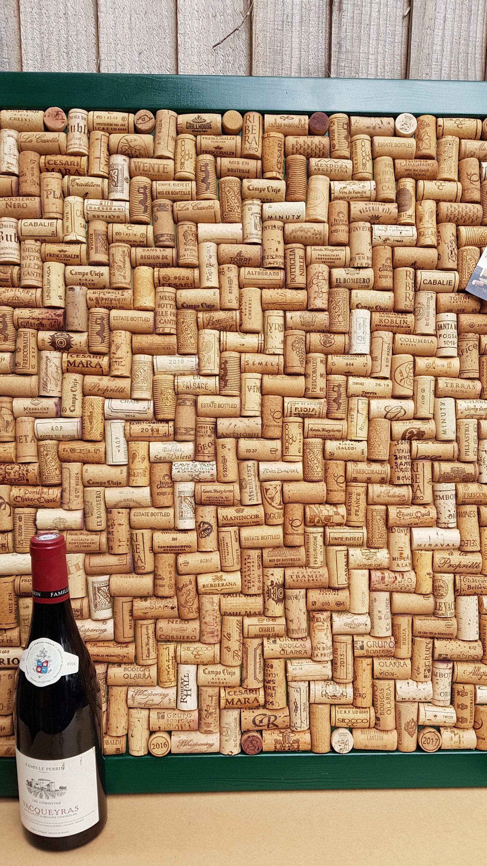 Wine Cork Notice Board using recycled Wine Corks in a Etsy