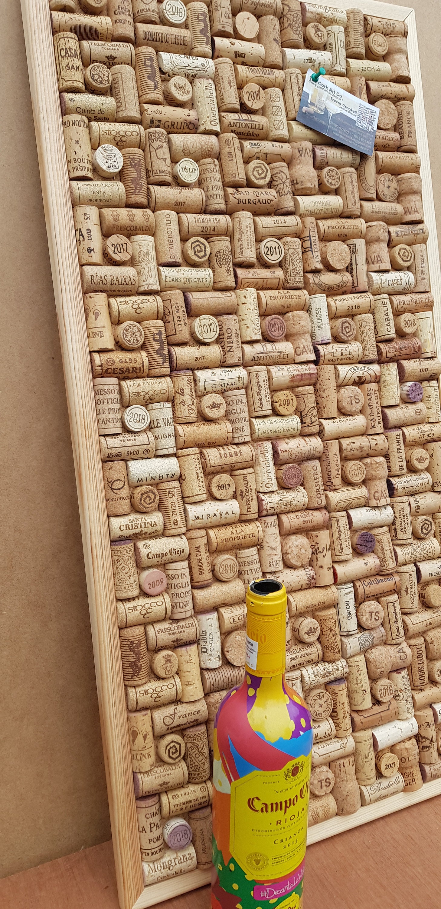 Cork Notice Pin Board handcrafted from recycled Wine Corks Etsy