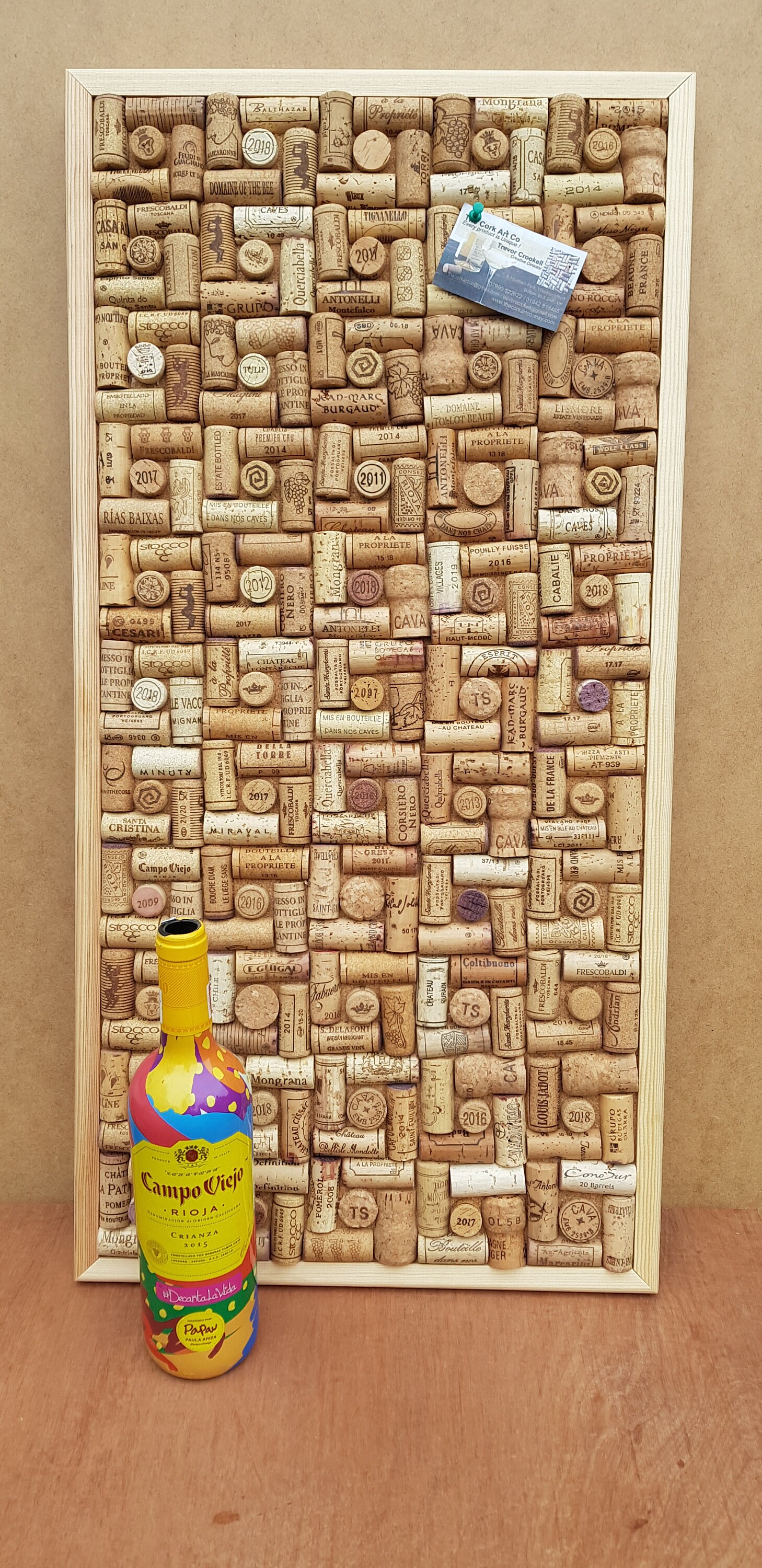Cork Notice Pin Board handcrafted from recycled Wine Corks Etsy