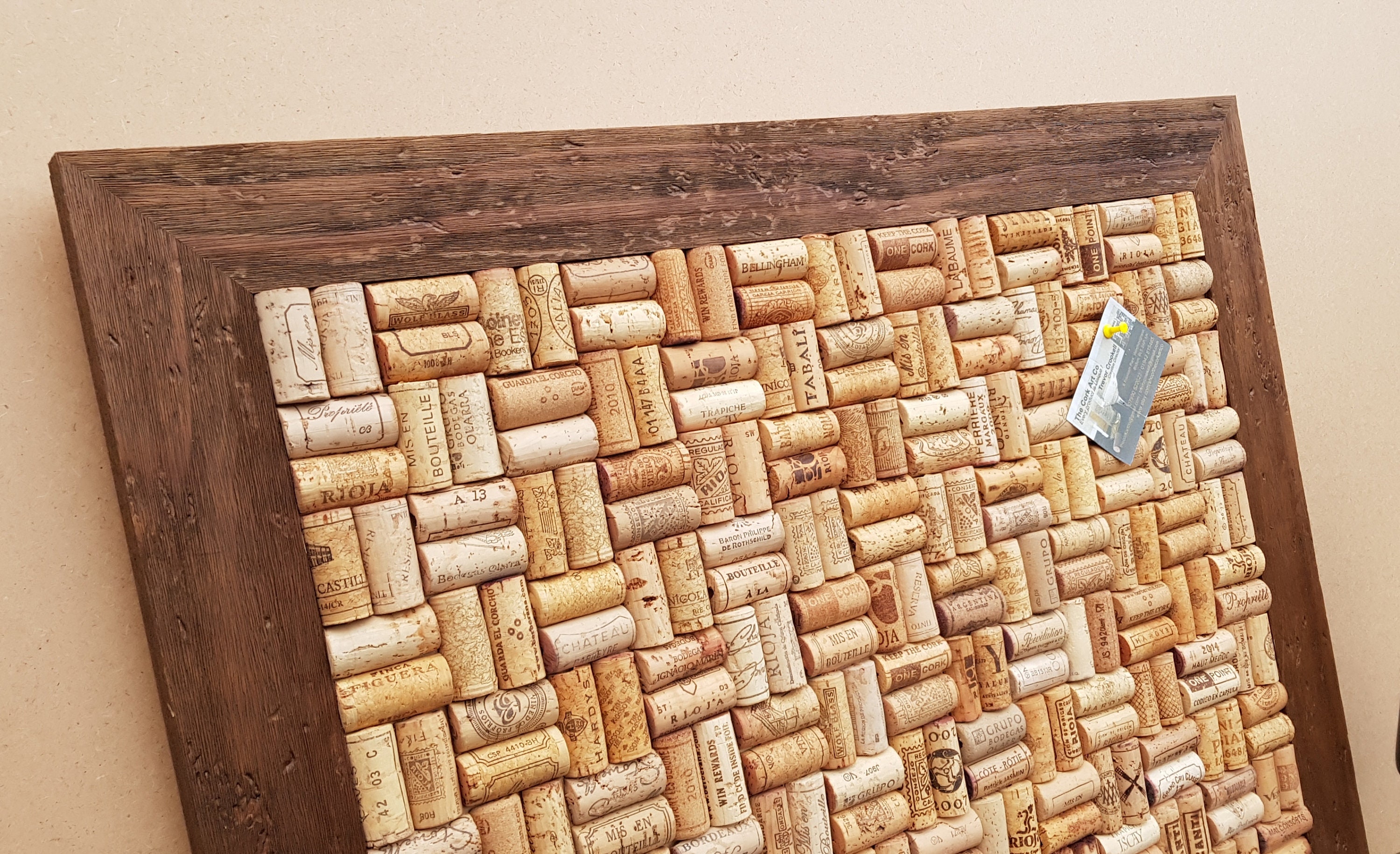 Wine Cork Notice Board with upcycled Wine Corks in Etsy