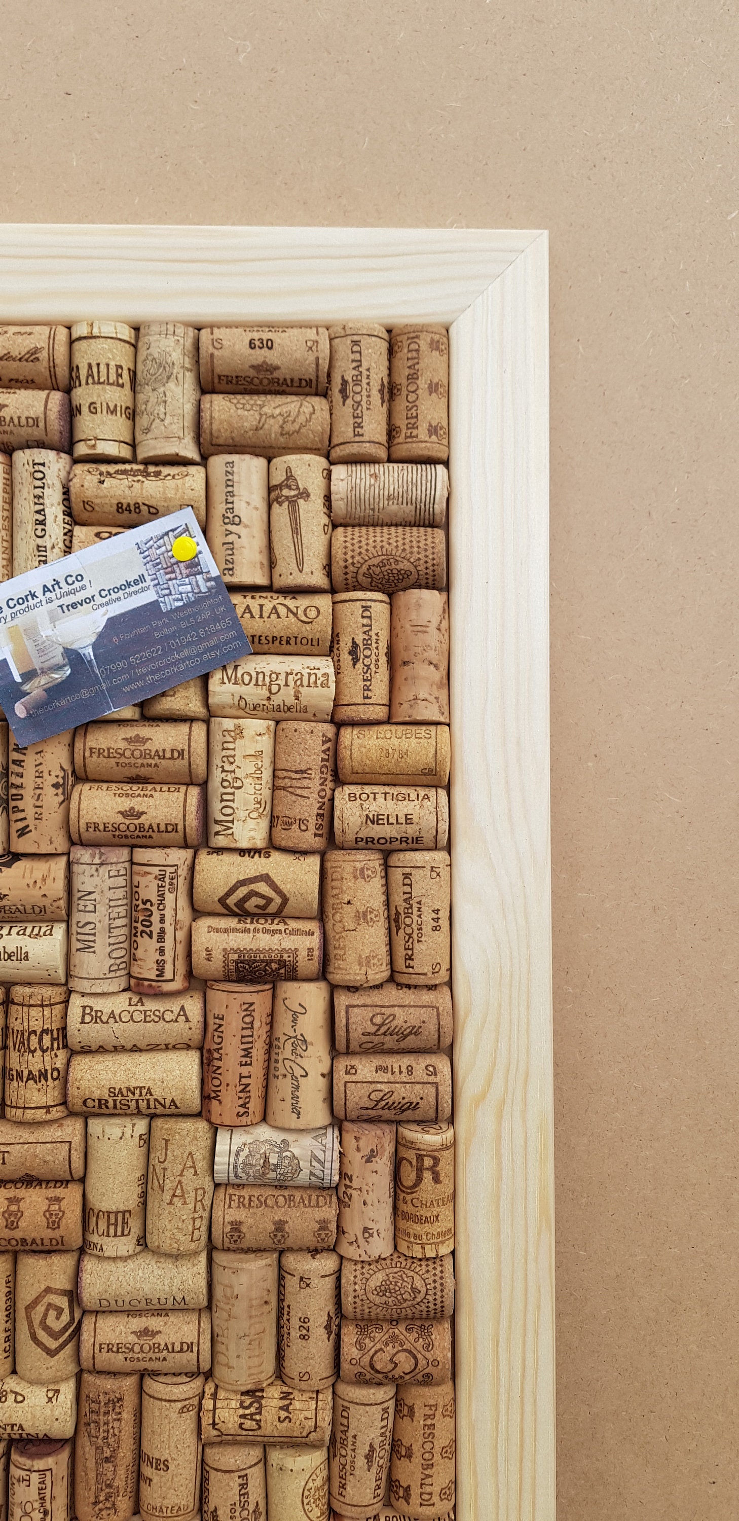 Madetomeasure Wine Cork Notice Boards With a 38mm Pine Frame Etsy