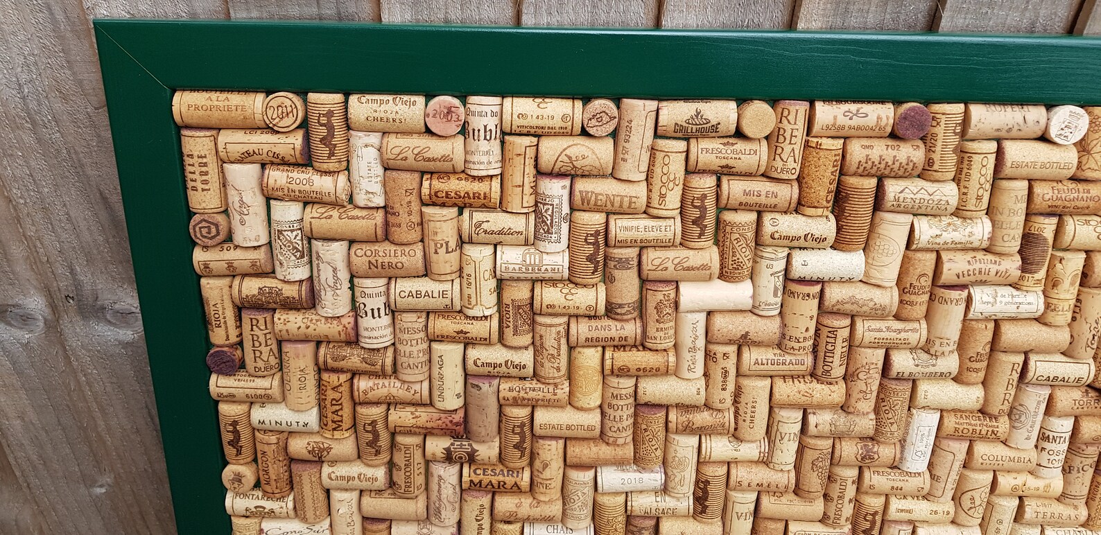 Wine Cork Notice Board using recycled Wine Corks in a Etsy
