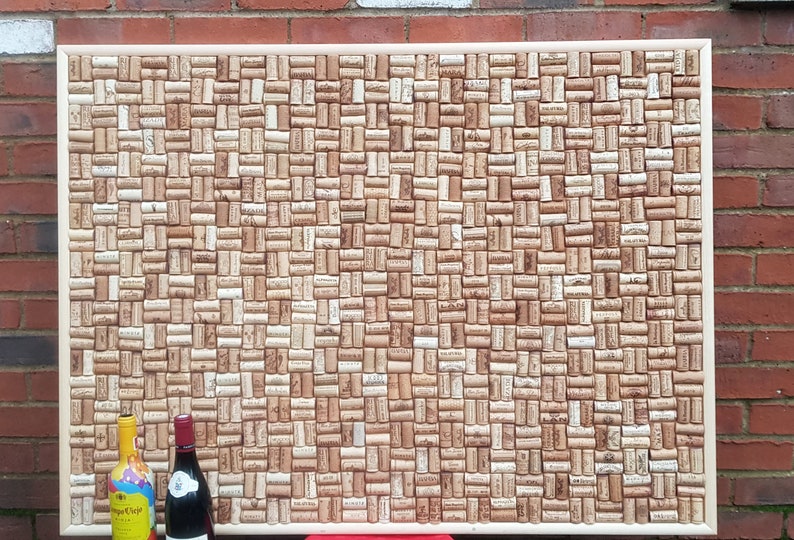 Wine Cork Notice Board Using Recycled Corks in a Basketweave Etsy