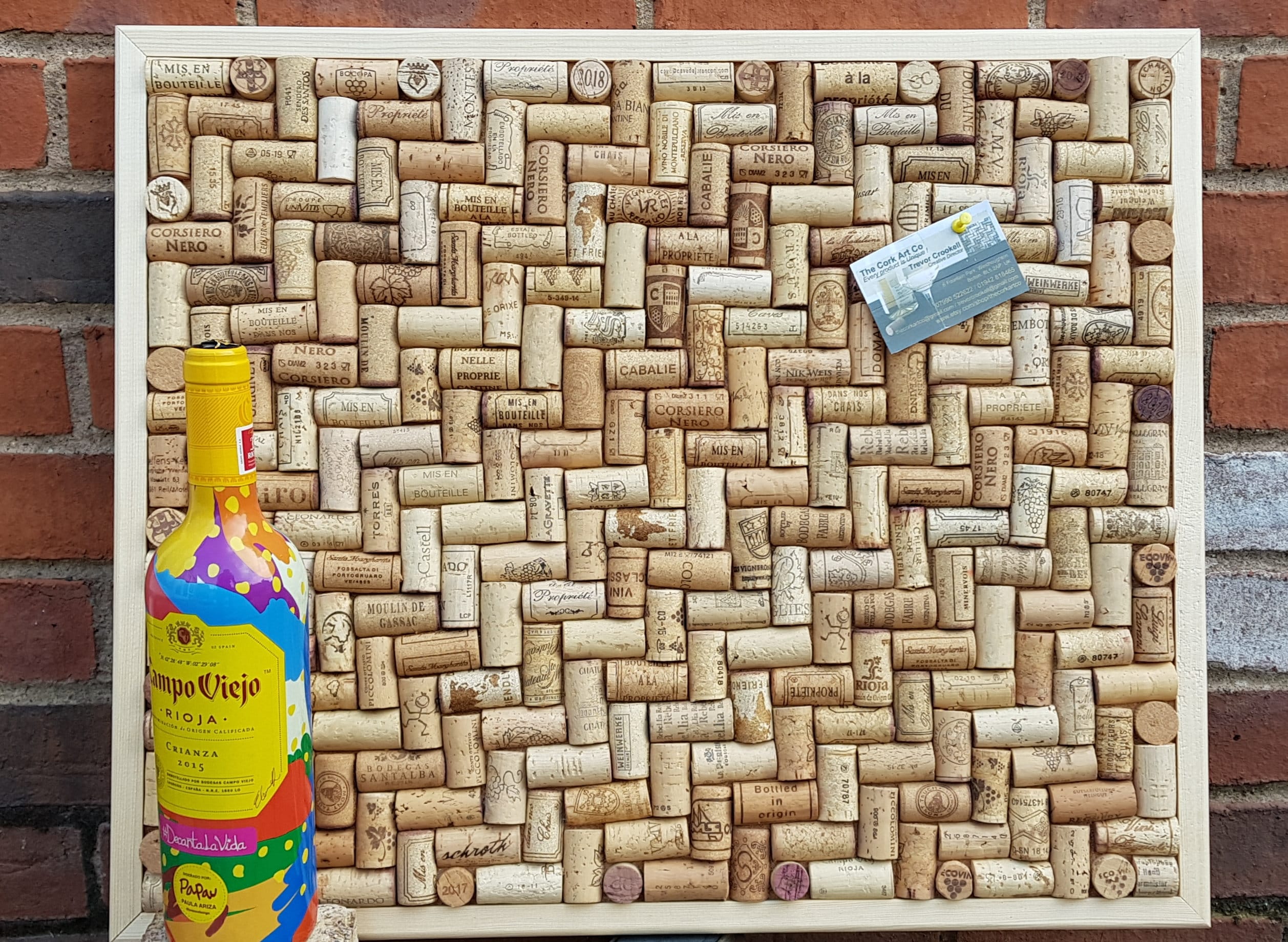 Cork Notice Pin Board handcrafted from recycled Wine Corks Etsy