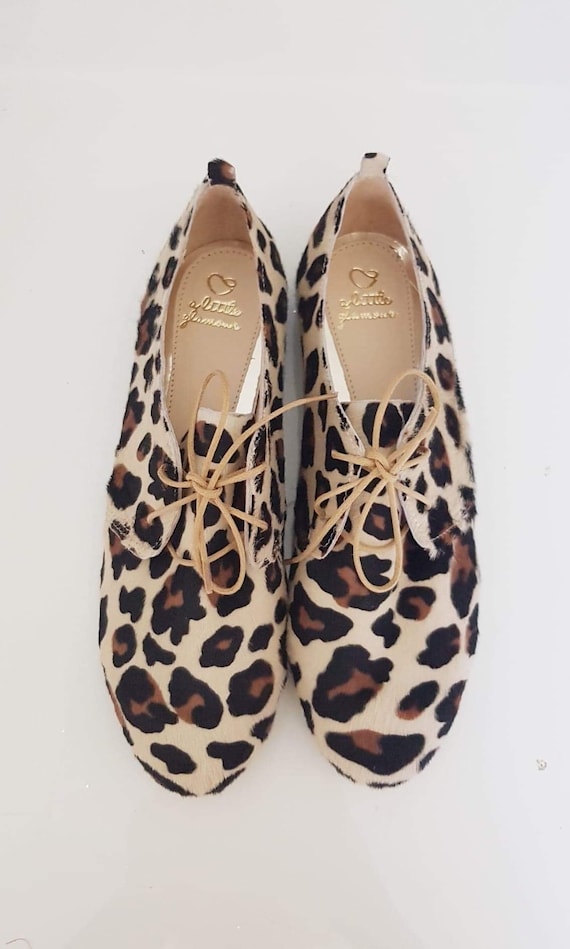leopard leather flats