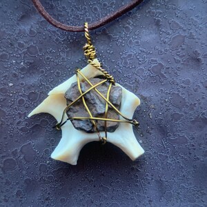 meteorite and bone necklace