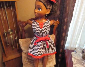 Handmade dress for 32 inch dolls Fashionable sundress for 32 inch Moana doll or similar dolls 32 inch doll clothes Doll sundress
