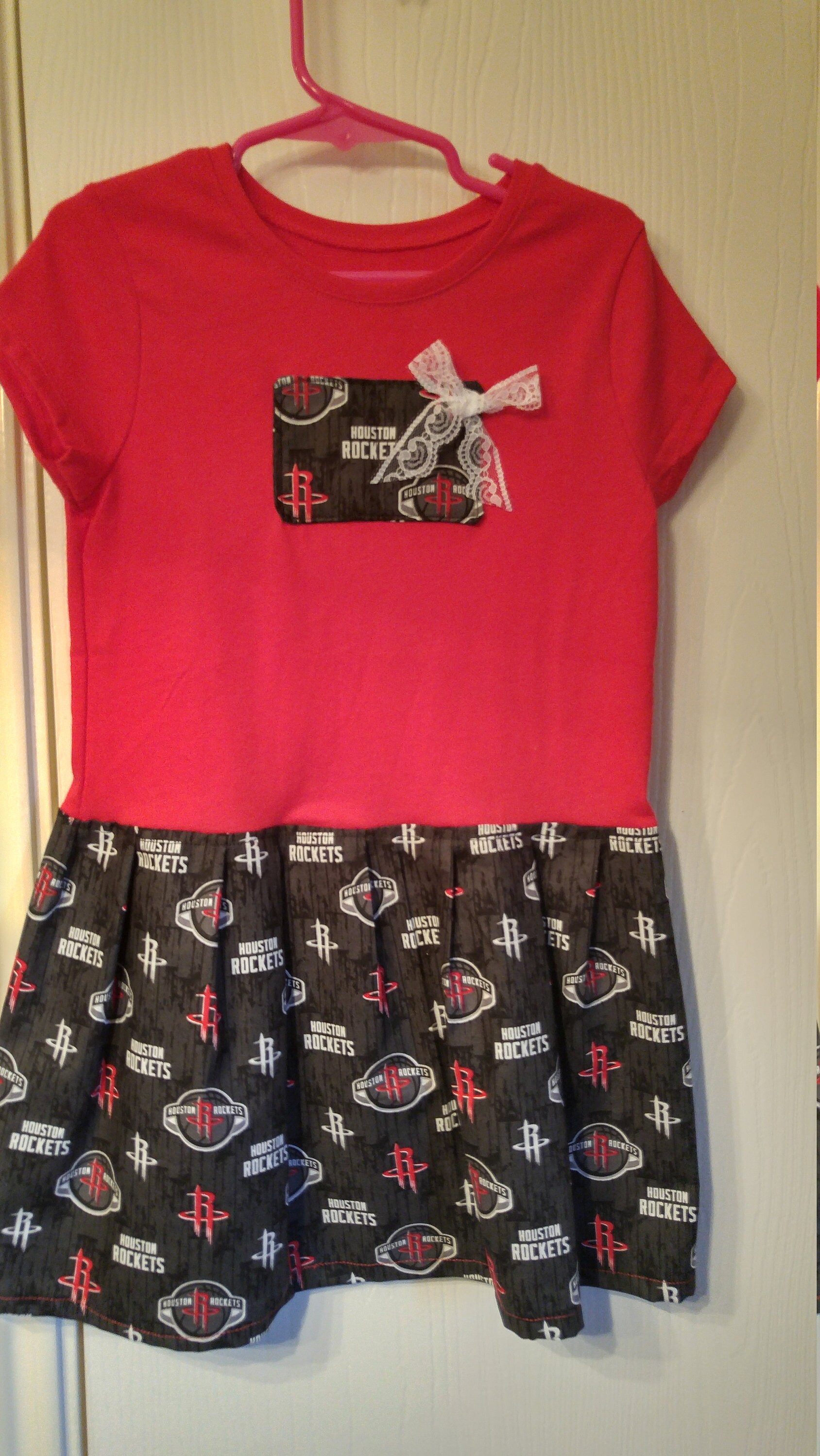 girls red tshirt dress