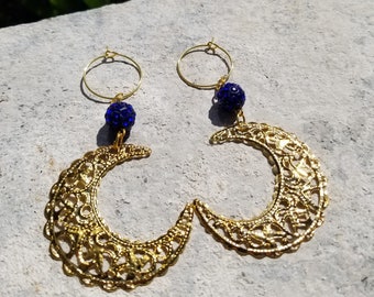 filigrane, pendre et déposer, bijoux, accessoires de lune, boucles d’oreilles papillon, cerceau d’or, filigrane d’or, bijoux art déco, boucles d’oreilles découpées au laser,