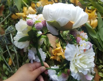 coiffe de mariée, couronne de fleur, enfant de fleur, fille de fleur, coiffe de festival, boho, été, accessoires de fleurs, prêt à expédier