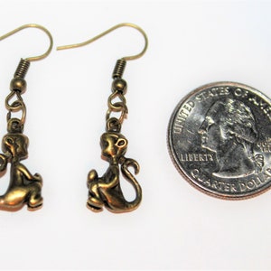elephant earrings, monkey earrings, monkey jewelry, elephants, monkeys, bronze earrings, vintage bronze, elephant jewelry, gift for mom image 10