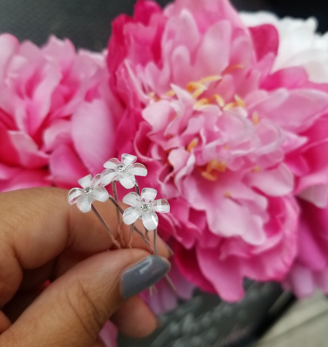 Hair pins crystal hair pins boho hair flower hair pin Etsy