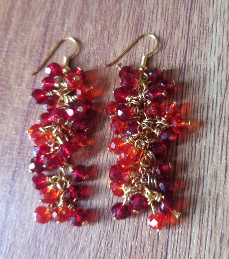 Beaded cluster drop earrings dangle drop earringsgifts for Etsy