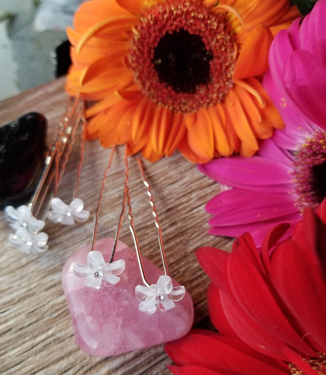 Hair pins crystal hair pins boho hair flower hair pin Etsy