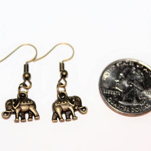 elephant earrings, monkey earrings, monkey jewelry, elephants, monkeys, bronze earrings, vintage bronze, elephant jewelry, gift for mom image 8