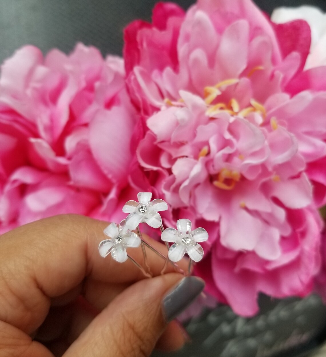 Hair pins crystal hair pins boho hair flower hair pin Etsy