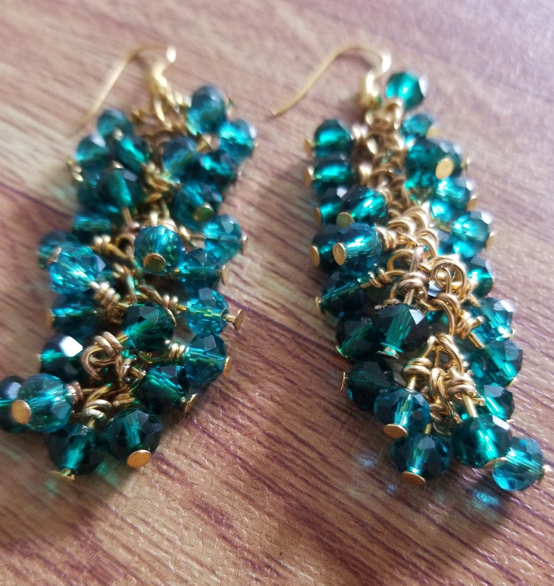 Beaded cluster drop earrings dangle drop earringsgifts for Etsy