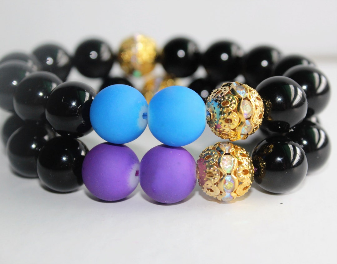 Pulsera De Moda Simple Para Parejas, Brazalete Hecho A Mano Con Piedras