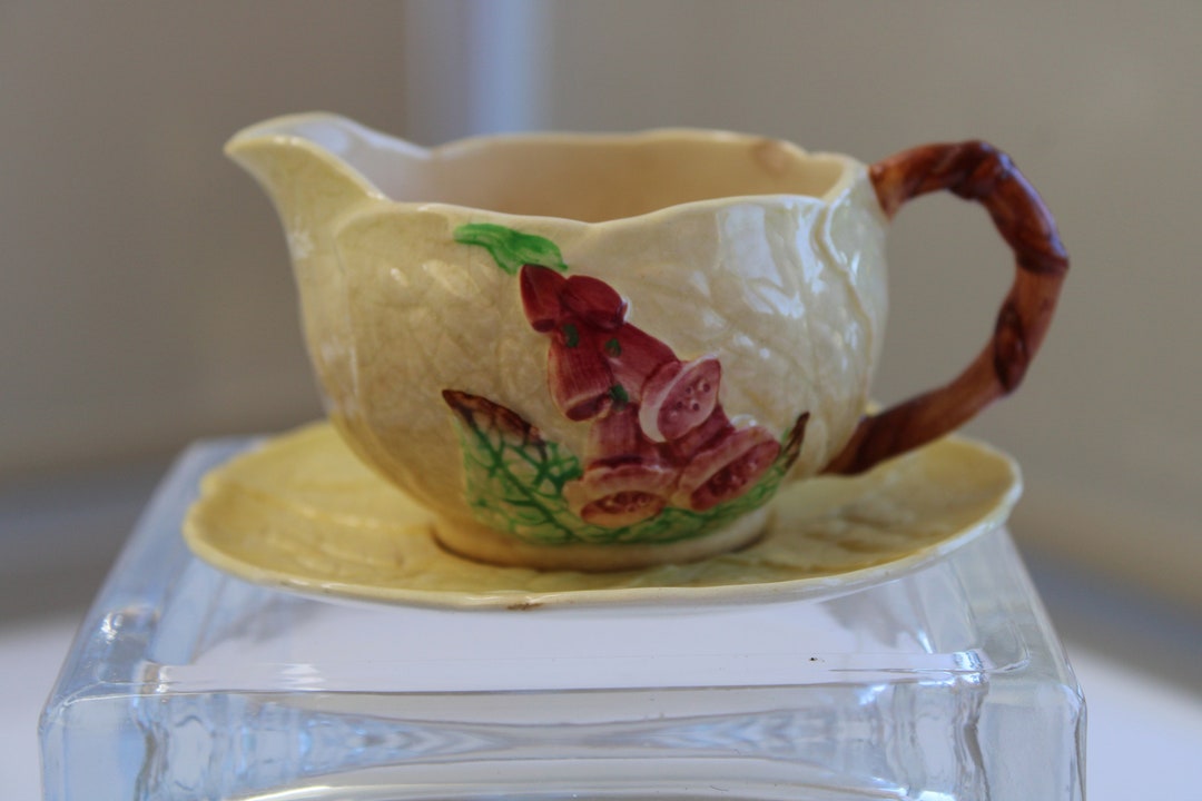 Milk Jug and Saucer Vintage carlton Ware 1950's Yellow With Designs