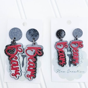 School Spirit Earrings, Mascot Drop Earrings, Team Jewelry, College Football Earrings, School Spirit Earrings, Game Day Earrings