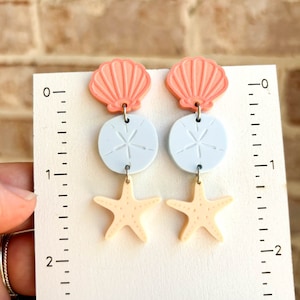 Beach Themed Earrings, Summertime Earrings, Beach, Resort Earrings, Starfish, Sand Dollar, Shell, Nautical Earrings, Vacation, Summer