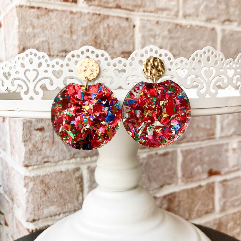 Purple Confetti Top Earring main image 1