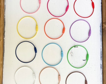 Stainless Steel Wire Rings, Luggage Tag Rings, Wire Rope Keyrings, Cable Keychain, Colored Metal Loop, Accessory Ring for Bogg Bag