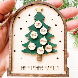 Family Christmas Ornament, Christmas Tree Ornament with Family Names, Christmas Tree Name Ornament 2025, Personalized Christmas Ornament