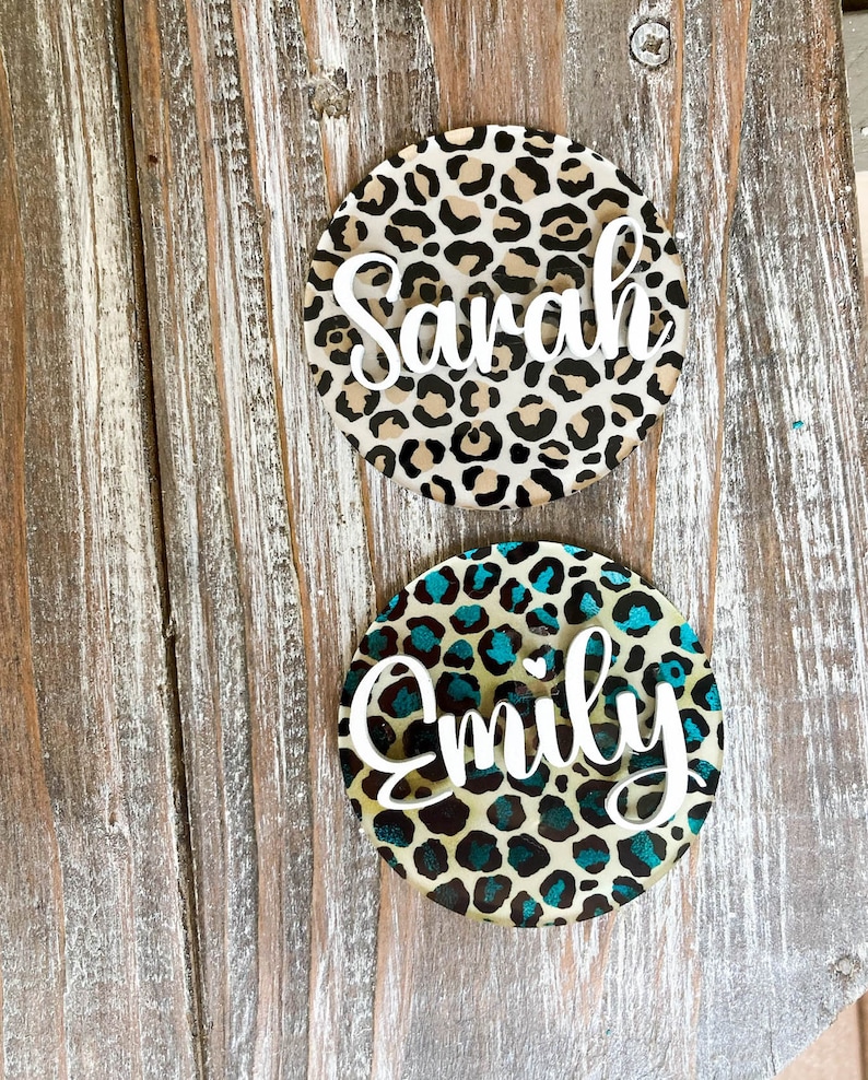 Monogram Bogg Bit, Script Initials Bogg Bit, Bogg Charm, Letter Bit, Initial Bogg Charm, Pool Bag Charm, Glitter Bogg Bit, Leopard Print image 3