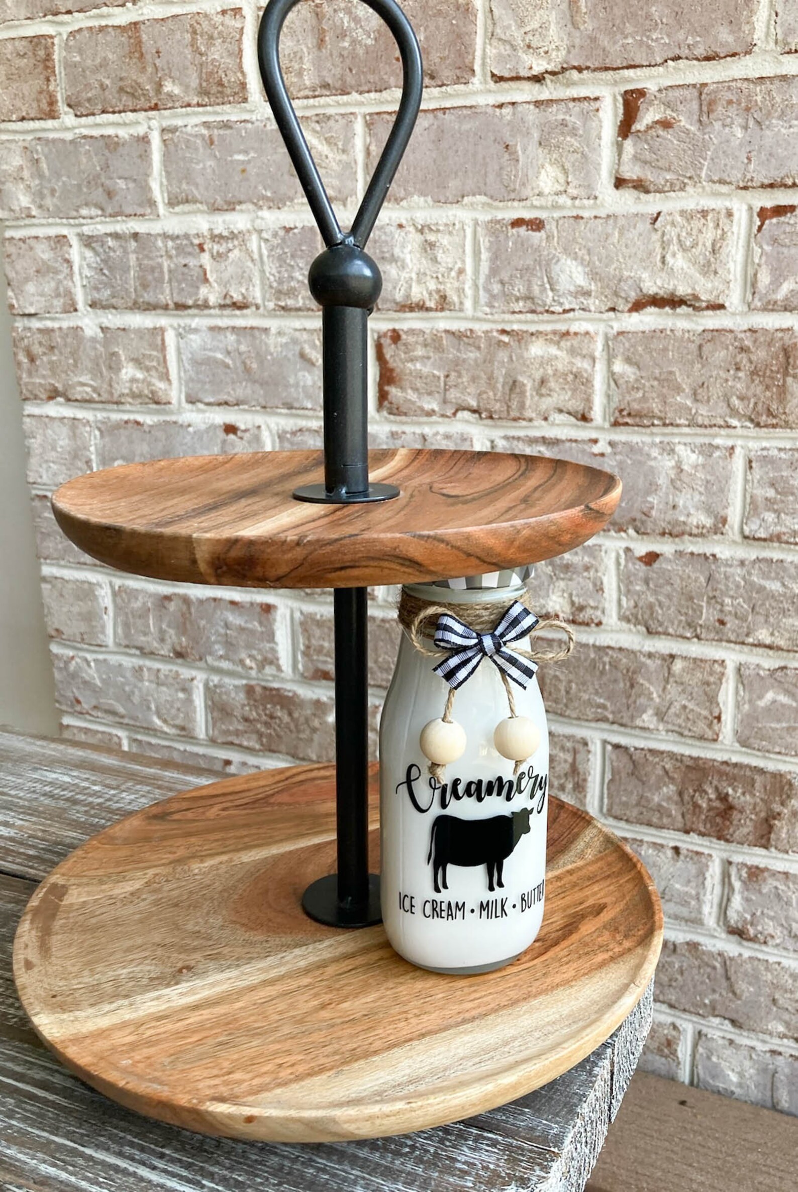 Faux Milk Bottle Farm Tiered Tray Farmhouse Tiered Tray Cow Etsy