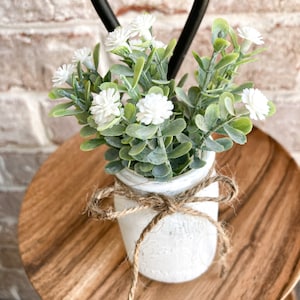 Tiered Tray Mini Floral Arrangement, Tiered Tray Decor, Spring Farmhouse, Easter Farmhouse, Tiered Tray Flowers