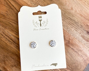Volleyball Studs, Volleyball Earrings, Personalized Volleyball Earrings, Volleyball Mom, Volleyball Jewelry, Volleyball Coach, Coach Gift