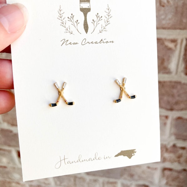 Hockey Studs, Hockey Earrings, Hockey Mom, Hockey Jewelry, Hockey Coach, Coach Gift, Sports Fan Studs, NHL Studs, NHL Jewelry
