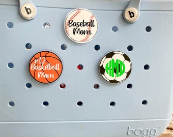 Baseball Bogg Bag Bit, Basketball Bogg Bag Bit, Soccer Bogg Bag Bit, Personalized Bogg Bit, Bogg Bag Accessory, Bogg Bag Buttons, Bogg Charm