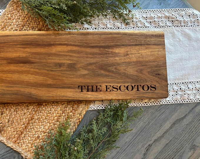 Custom Engraved Acacia Wood Cutting Board, XL Cutting Board ...